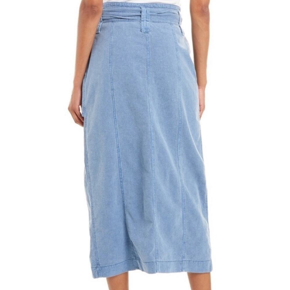 NWT Free People Sz 4 Blueberry Pie Catch Feelings Linen Blend Midi Skirt - Picture 2 of 16